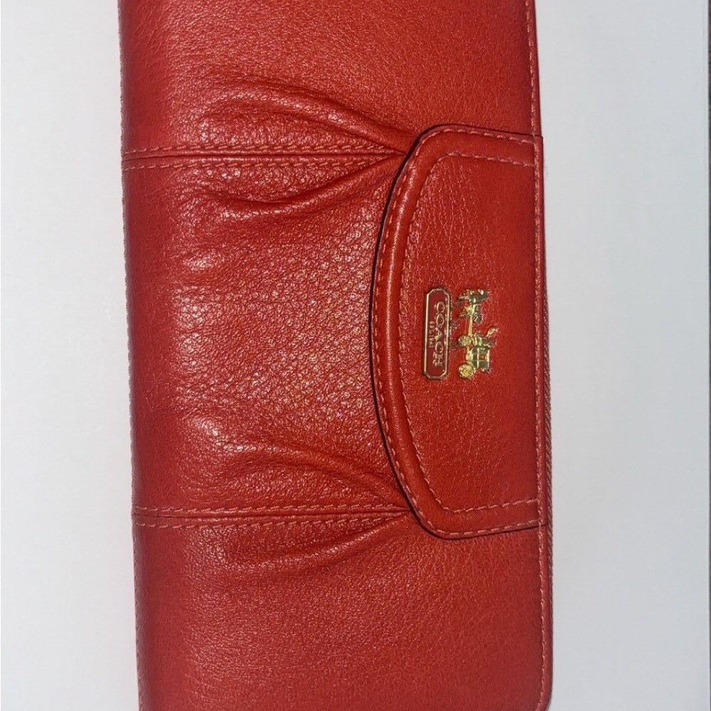 Coach Red Leather Wallet Classic Design